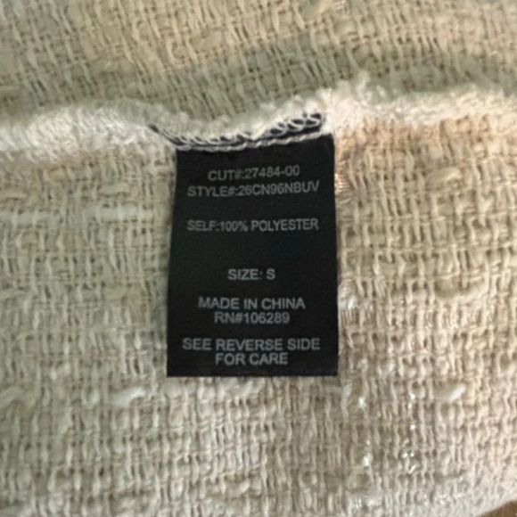 NWT Trixxi Sleeveless Bouclé Button Up Fringed 100% Polyester Mini Dress - Picture 8 of 8